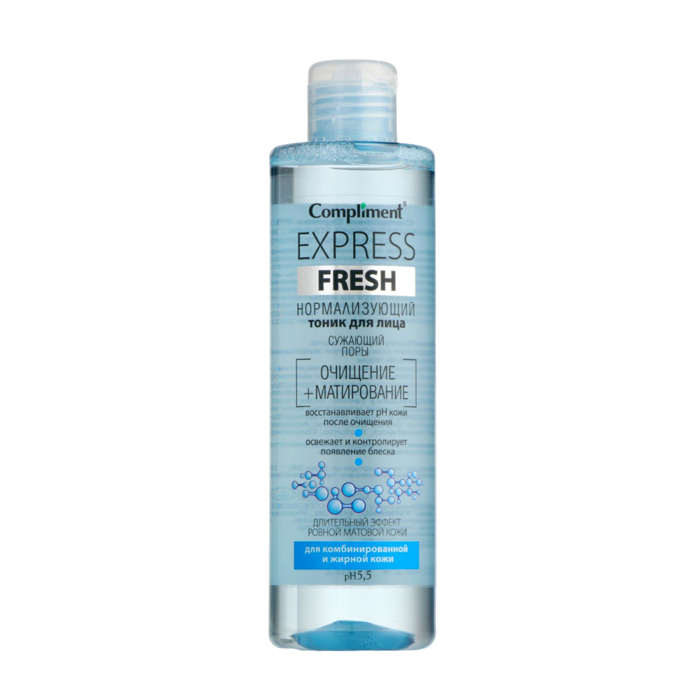 Compliment Express Fresh нормализующий тоник для лица очищение+матирование 250мл