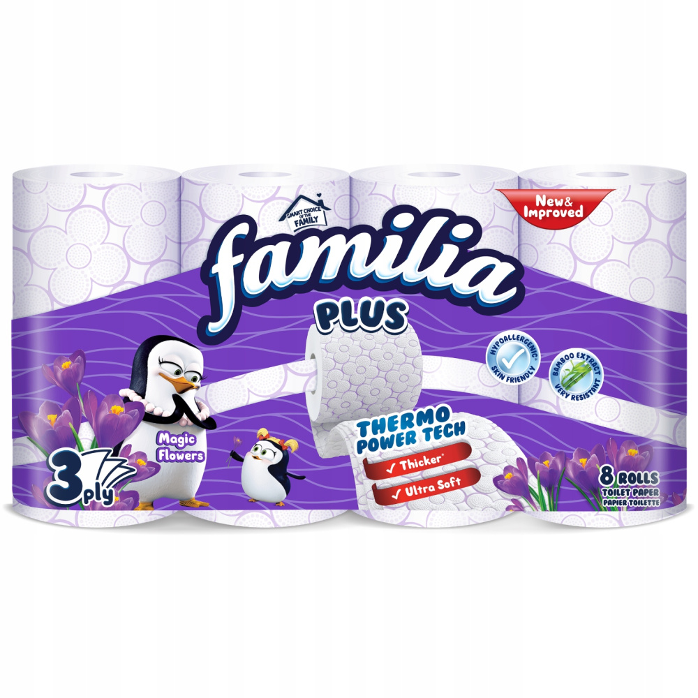 Familia Plus Туалетная бумага Волшебный цветок 2сл 8 рул