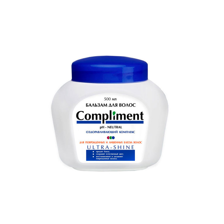 Compliment бальзам для волос Ultra shine для поврежденных и лишенных блеска 500мл