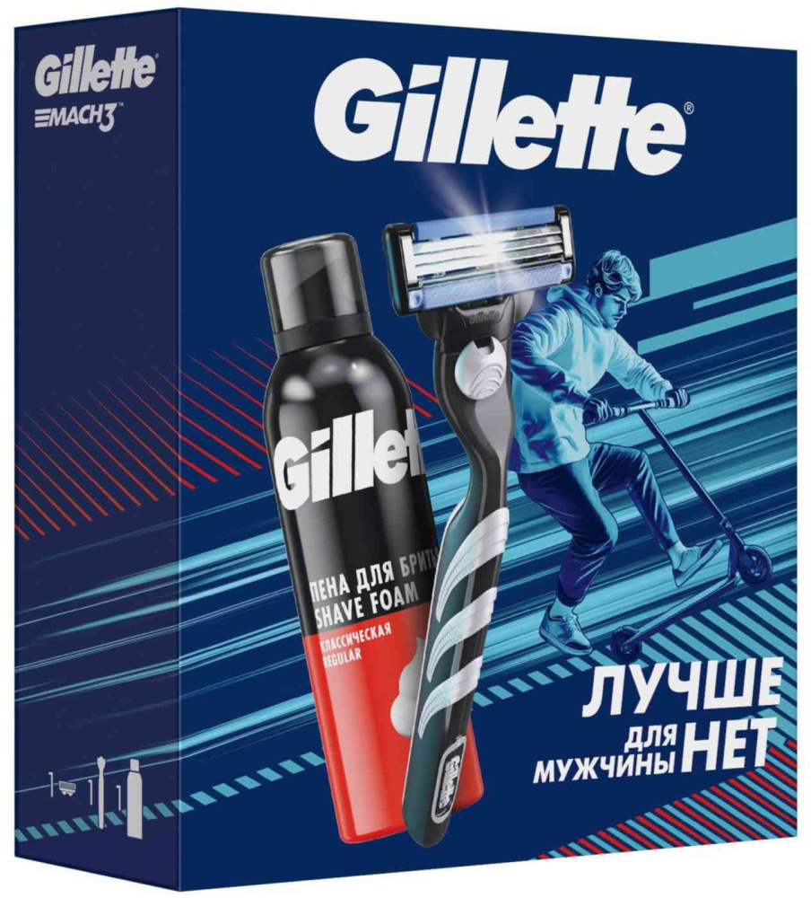 П/Н Gillette пена для бритья+бритва 
