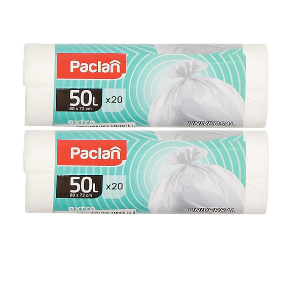 Paclan мешки для мусора 50л. 20шт. белые