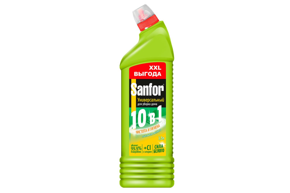 Sanfor универс.гель 10в1 для уборки дома 1.5л. Лимонная свежесть