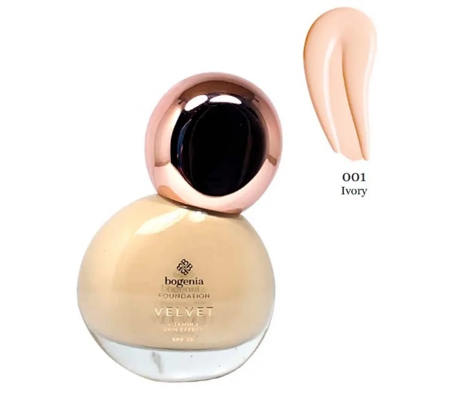 Bogenia Тональный крем для лица матовый "Matte Foundation" 30мл. тон 001, слоновая кость