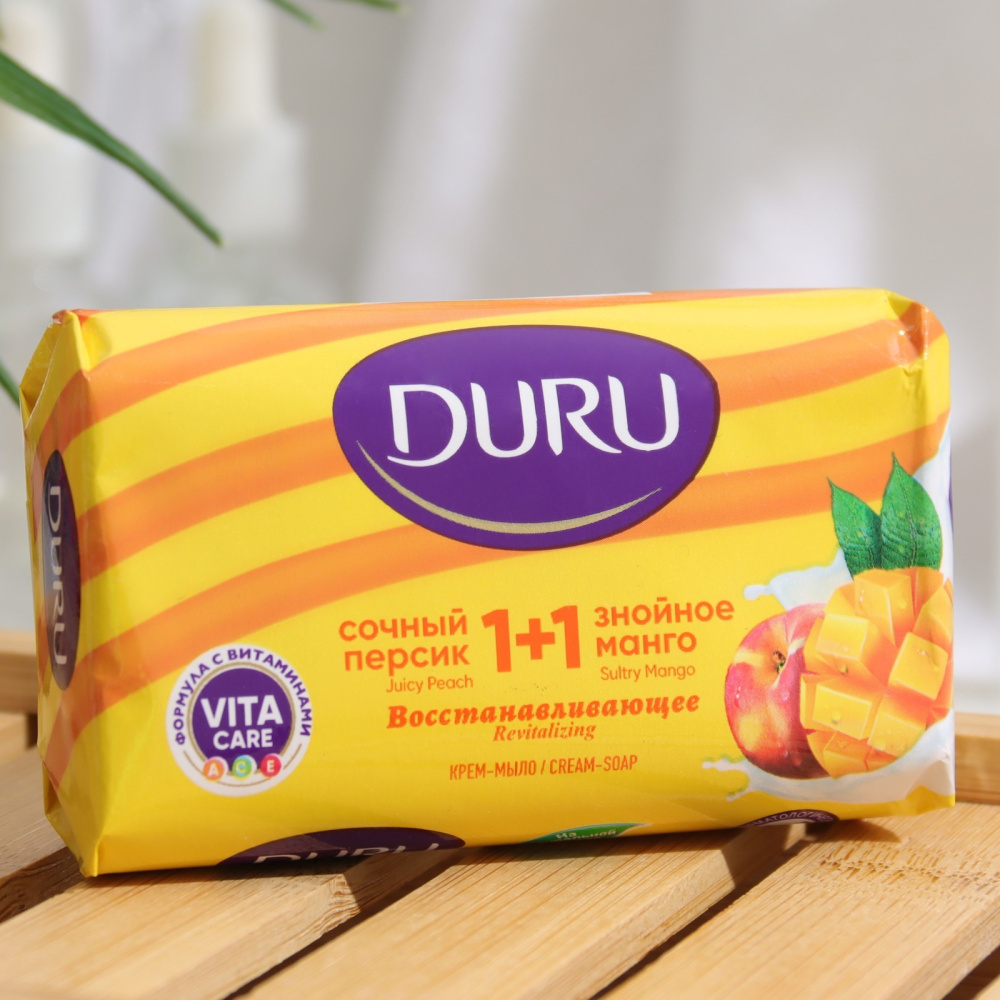 DURU Туалетное мыло 1+1 персик/манго  80гр