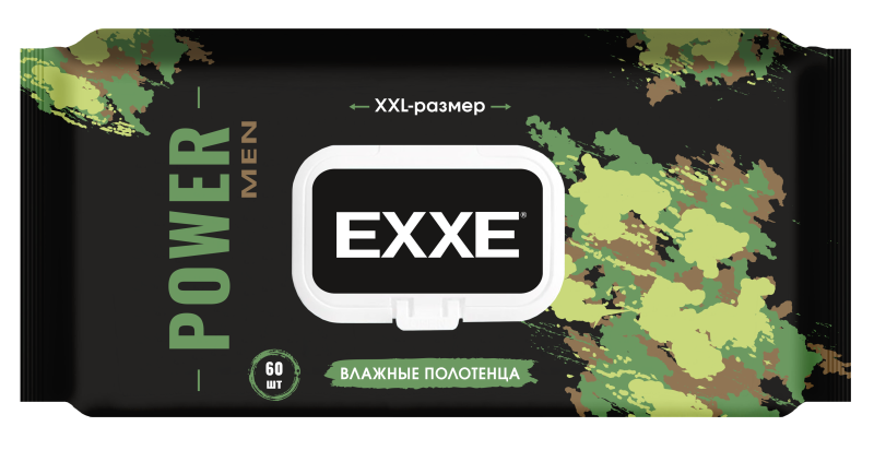 EXXE Power влажные полотенца 60шт. XXL р-р