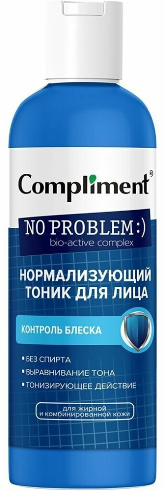 Комплимент  NO Problem нормализ.тоник д/лица 200мл.Контроль блеска.