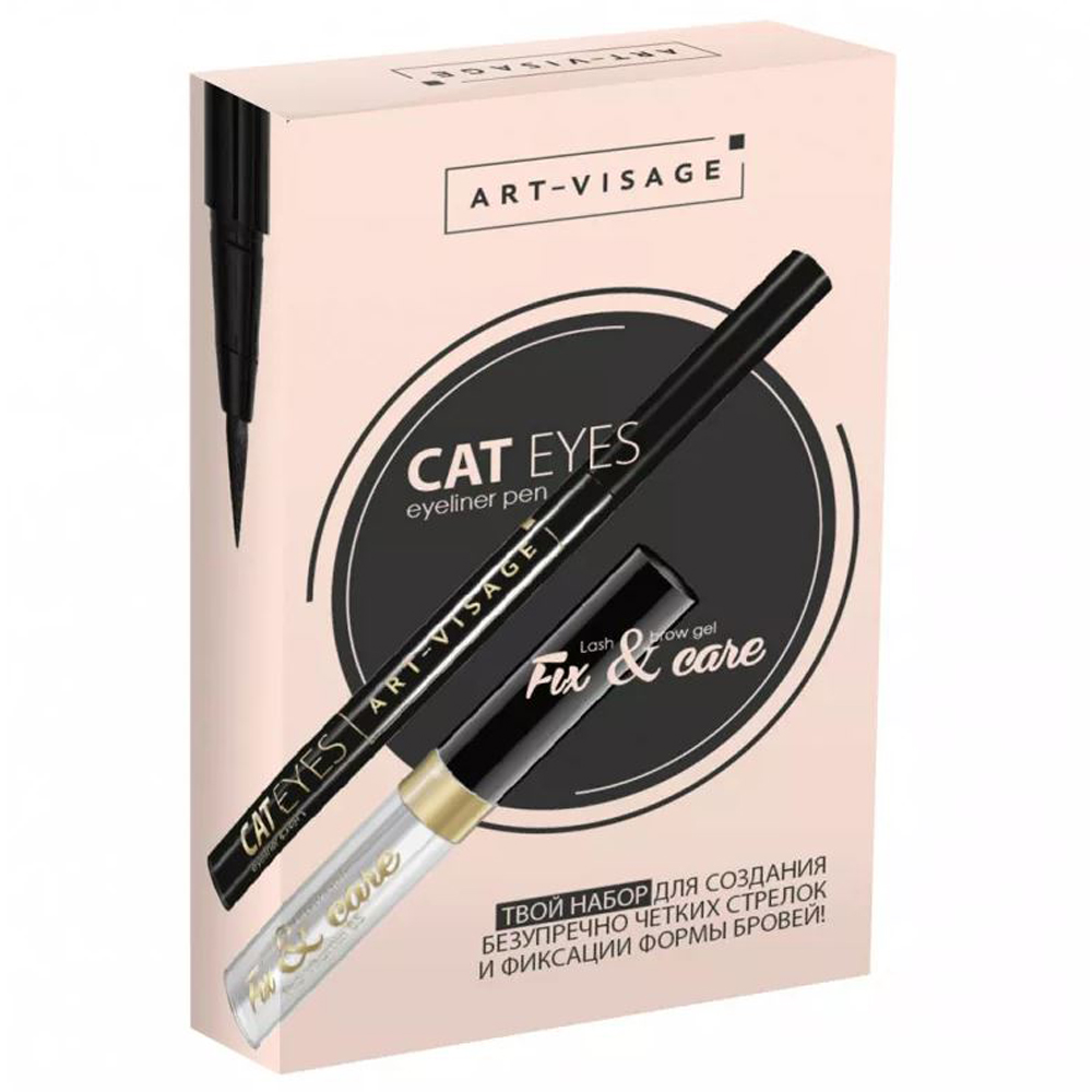 AV Набор  (подводка-фломастер CAT EYES, гель для бровей прозрачный)