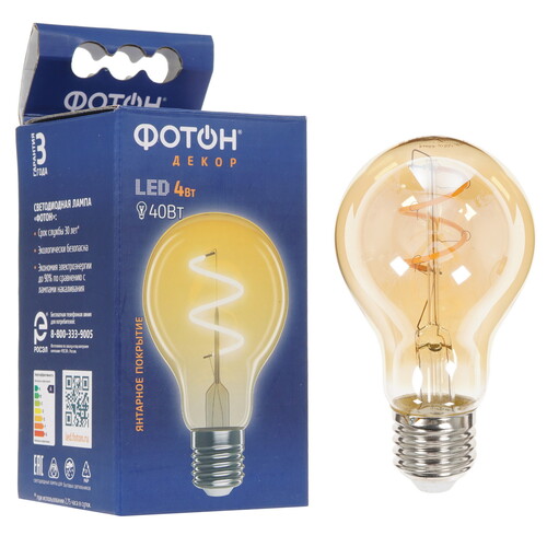 Фотон Лампа светод LED  P45 4W E14 2200K
