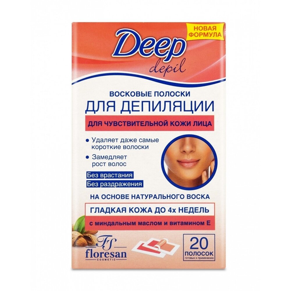DEEP восковые полоски д/лица 20шт