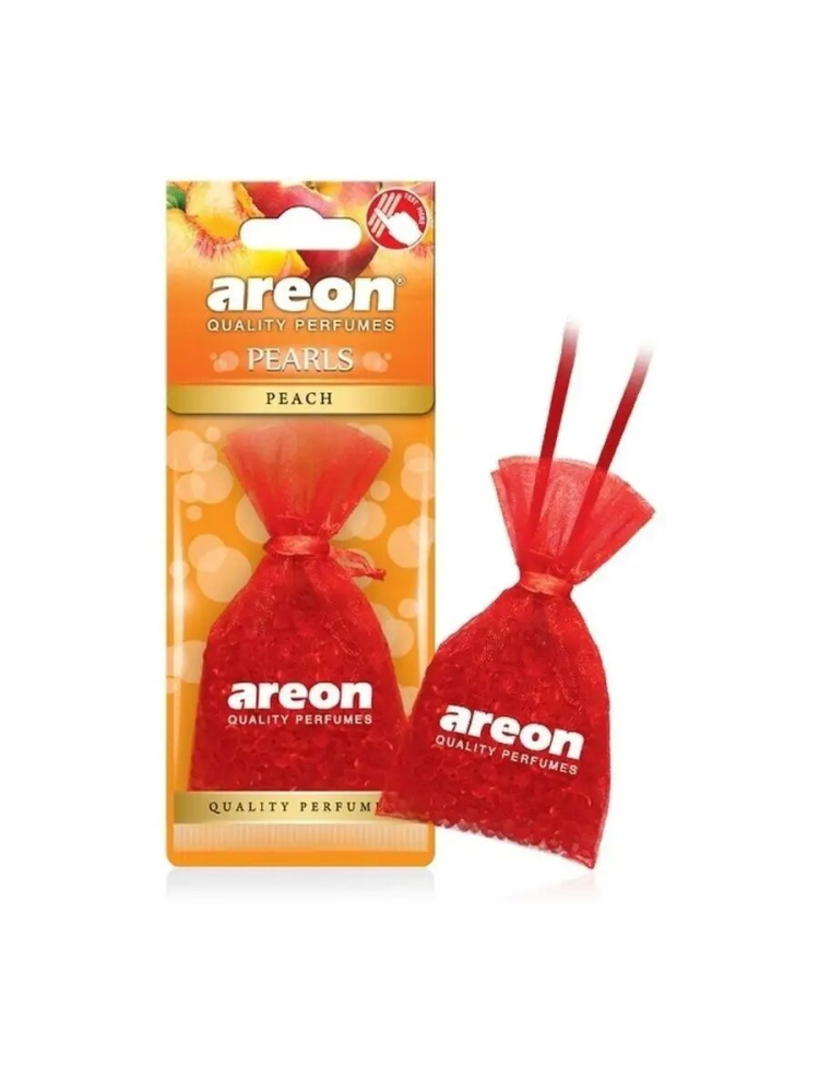 Areon ароматизаторы Pearls  Peach мешочек красный