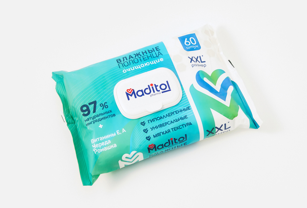 Maditol Влажные полотенца 60 шт XXL