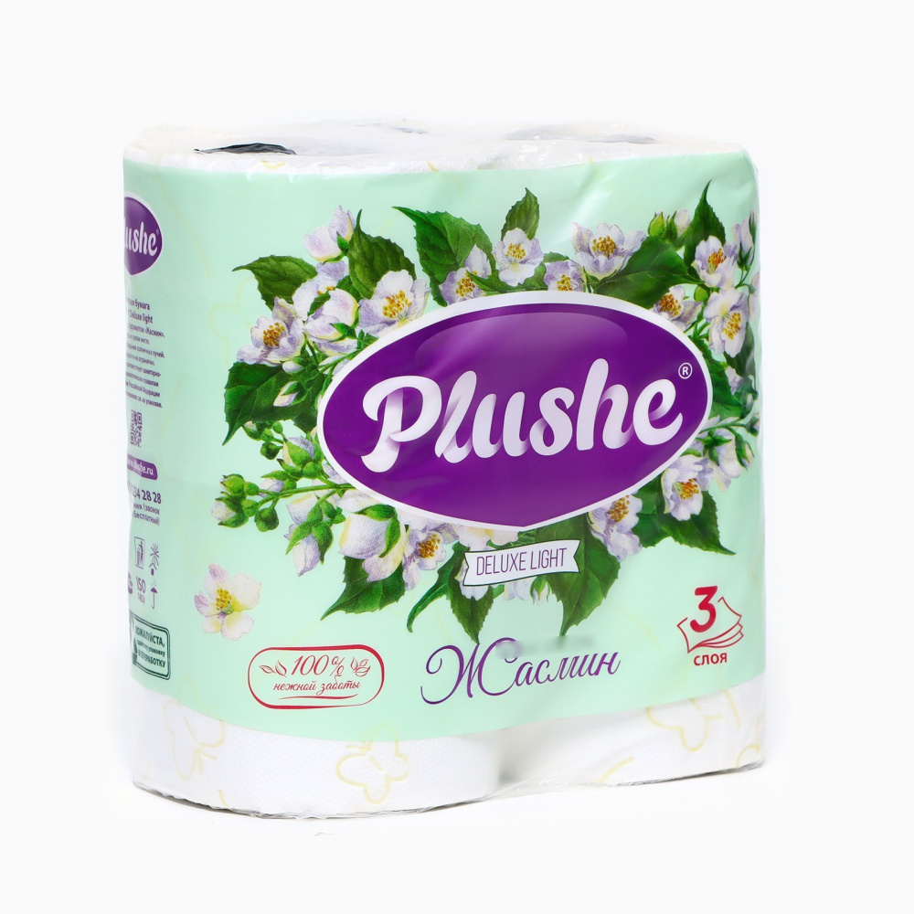 Туал.бумага PLUSHE de luxe light  Жасмин  4 рулона 3слоя