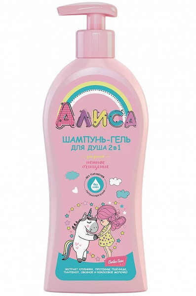 Алиса Шампунь-гель для душа 2в1 350мл.