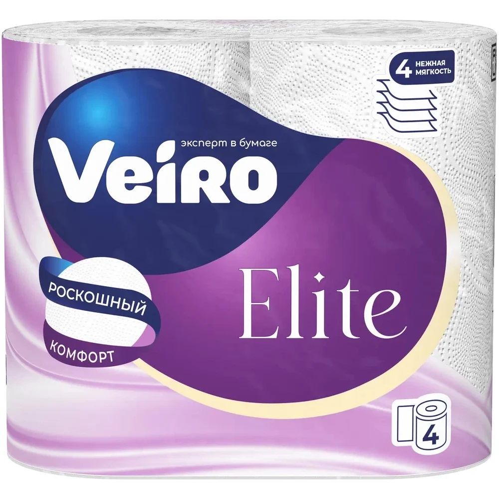 Бумага туалетная Veiro Elite Extra белый 4слоя 4рулона