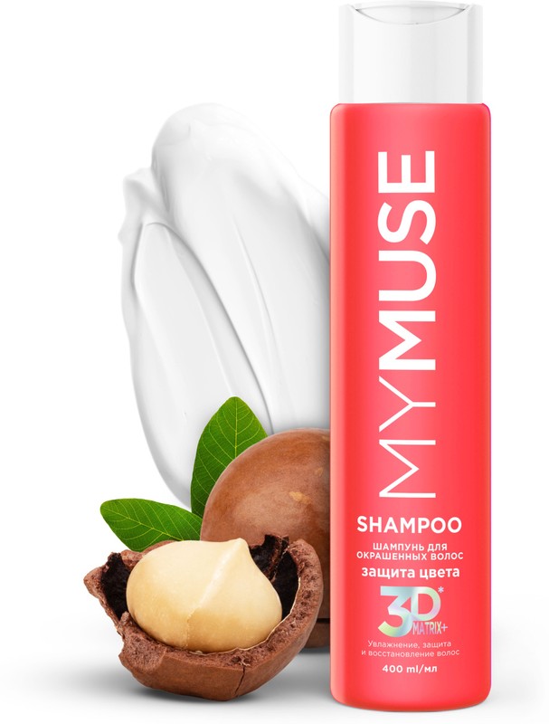 MYMUSE мусс шампунь для окрашенных волос арт.145051 Коралл  300 мл.
