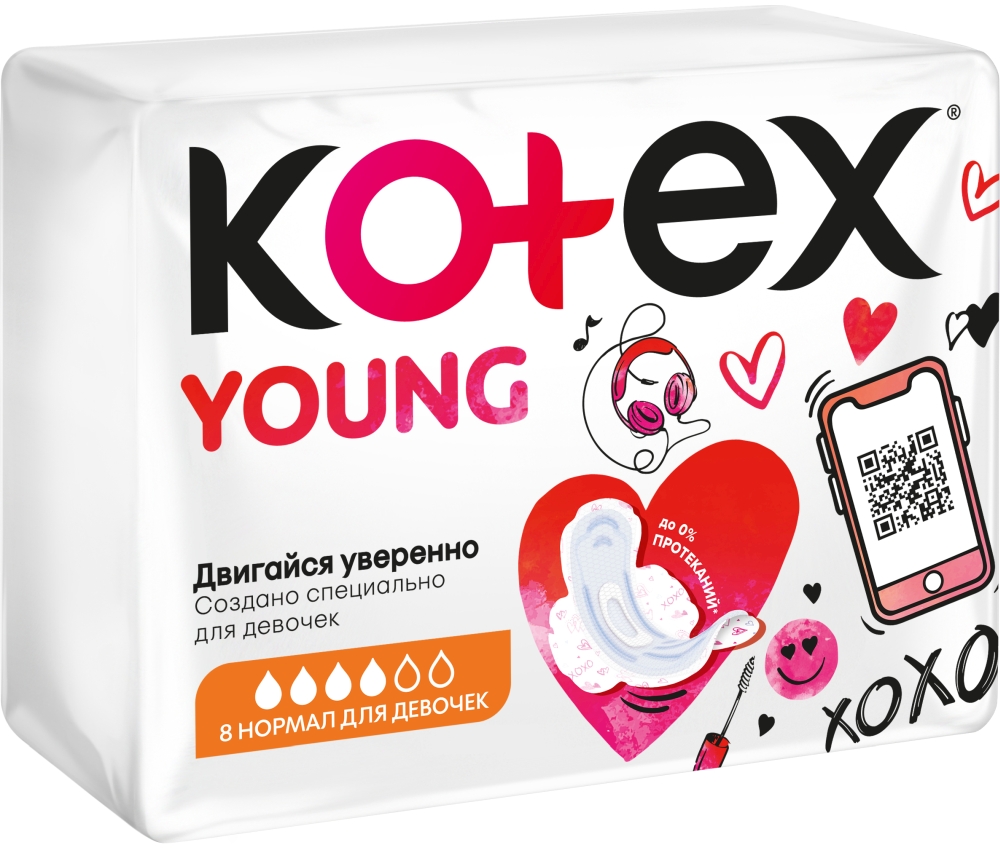 Kotex Young гигиенические прокладки 4капли