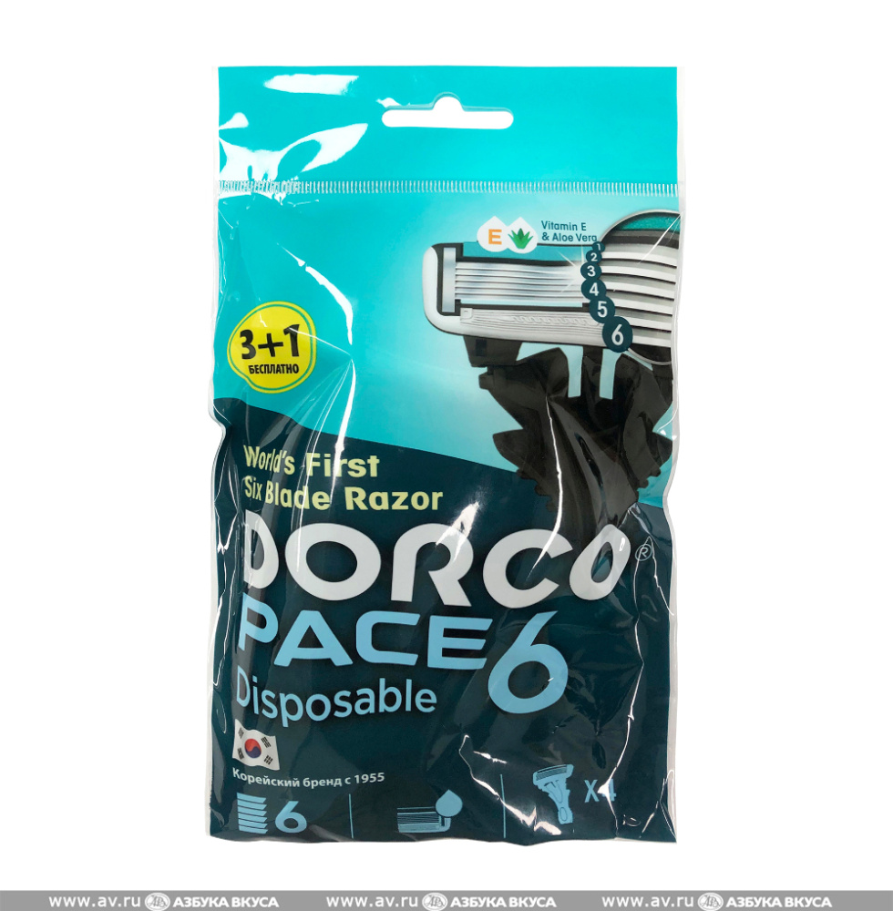Бритва муж. в упак.DORCO PACE 6/ 4шт