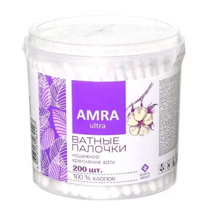 AMRA Ватные палочки 200шт цилиндр