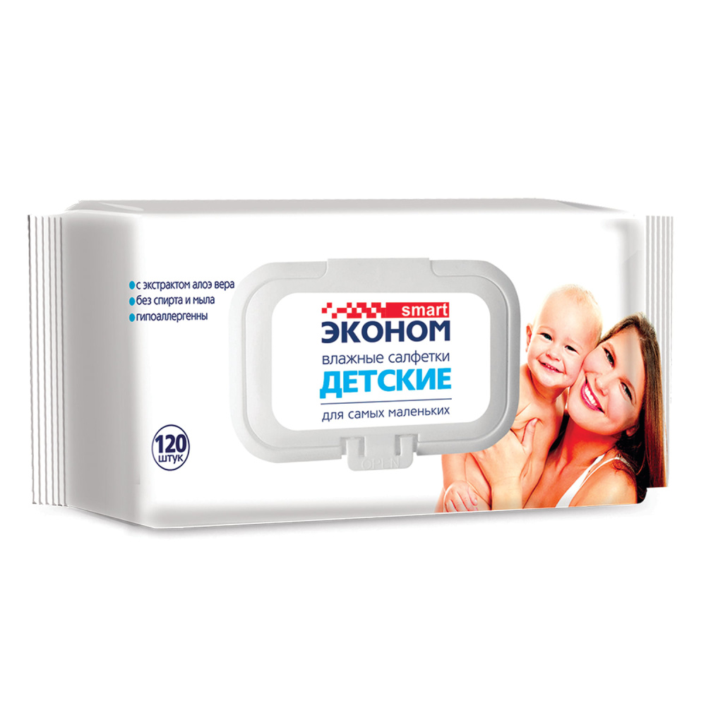Влажные салфетки детские / эконом 120 шт 