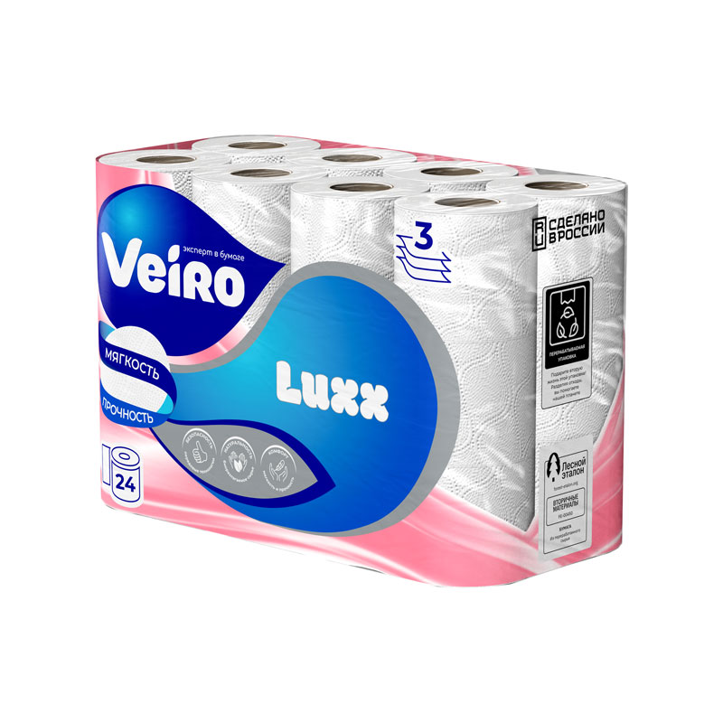 VEIRO Luxx туалетная бумага 3сл.24рул.