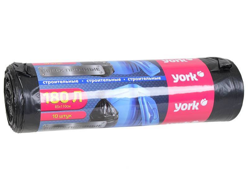 Мешки для мусора с тесьмой YORK 180л 10шт