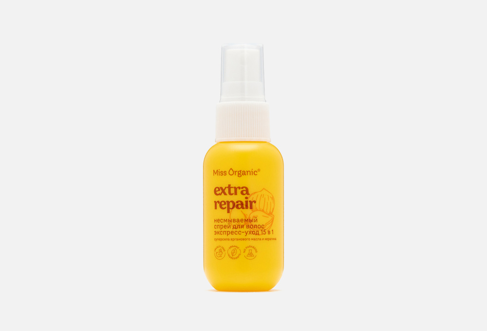 Miss organic Extra repair несмываемый спрей для волос экспресс-уход 15в1
